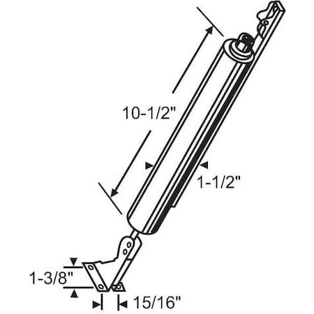 Strybuc Pneumatic Door Closer Black 18-57